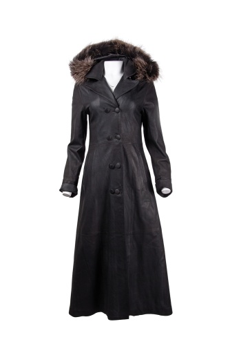 kožený dámský plášť